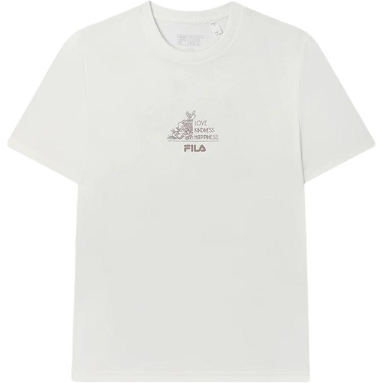 

FILA Heritage Series Fashion Comfortable Versatile Round Neck Short Sleeve T-Shirt Men tops Egrets-White F11M518101F-WT