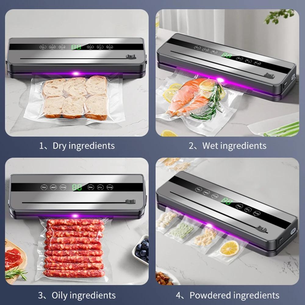 Electric Vacuum Sealer Machine Dry/Wet Food Packaging Vacuum Sealing Bags Food Storage Vacuum Packaging Machine for Kitchen