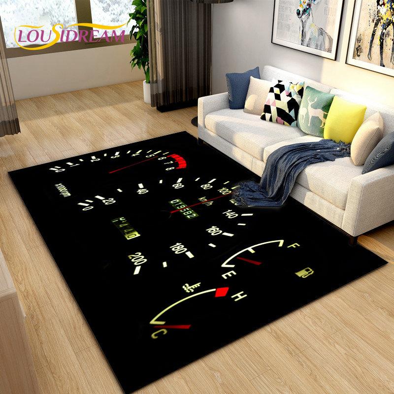 3D Car Racing Dashboard Area Rug,Carpet Rug for Living Room Bedroom Sofa Kitchen Doormat Decoration,Kids Play Non-slip Floor Mat