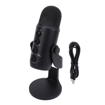 Gaming Microphone USB PC Condenser Mic with Quick Mute Function Colorful Ambient Light Black