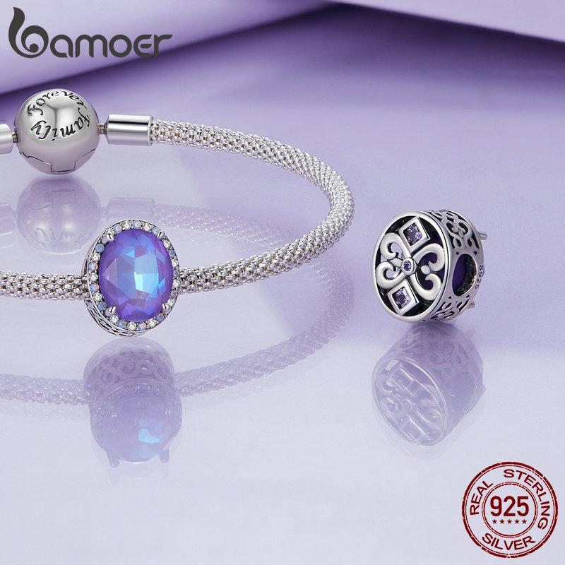 Bamoer 925 Sterling Silver Moonlight Jewels Charm Moonlight Castle Beads for Bracelet DIY Jewelry