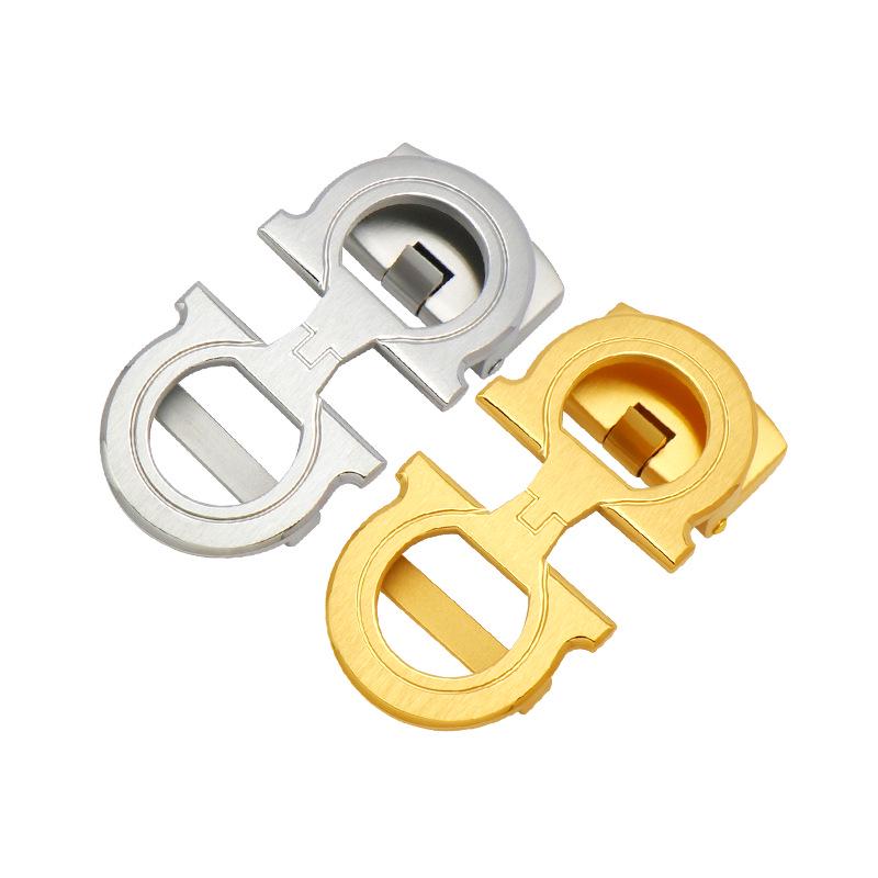 High-End Men's Fashionable Stainless Steel Automatic Belt Buckle, Versatile Design