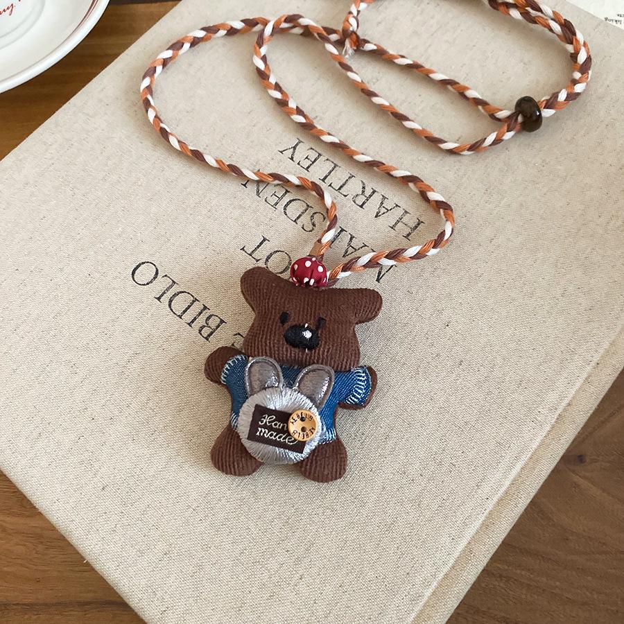 Beaded Apple Coffee Cup Pendant Necklace - Minimalist and Sweet Sweater Chain