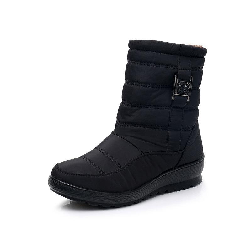 

Зимние водонепроницаемые ботинки из буйволовой кожи на подошве из сухожилий, хлопковые ботинки для мамы с плюшевой подкладкой, теплые короткие ботинки большого размера, хлопковая обувь, противоскользящие ботинки 40