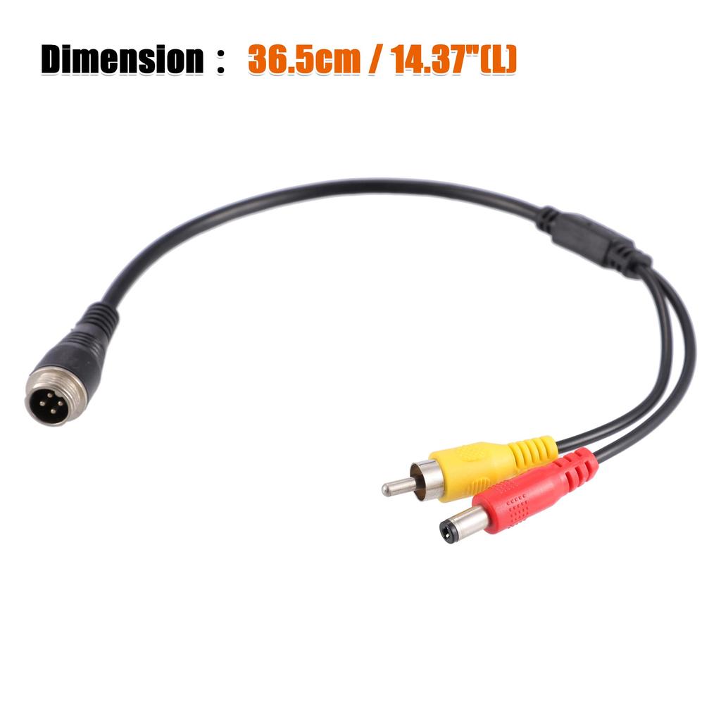 uxcell Car Camera Adapter 36.5cm 4 Pin To RCA Adapter M12 4 Pin Male