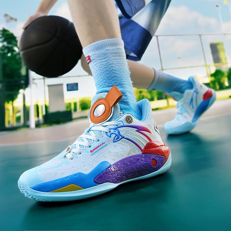 Neue hochwertige im Dunkeln leuchtende Kampf-Basketballschuhe für Herren weiche Sohle Reibung mit Geräusch rutschfest Studenten-Sport