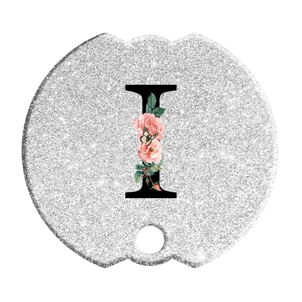 Tumblers Name Plates for Stanley Tumblers 40 Oz Cup Lid H2.0,Cup Lid Topper Round Acrylic Name ID Plate Glitter Silvery