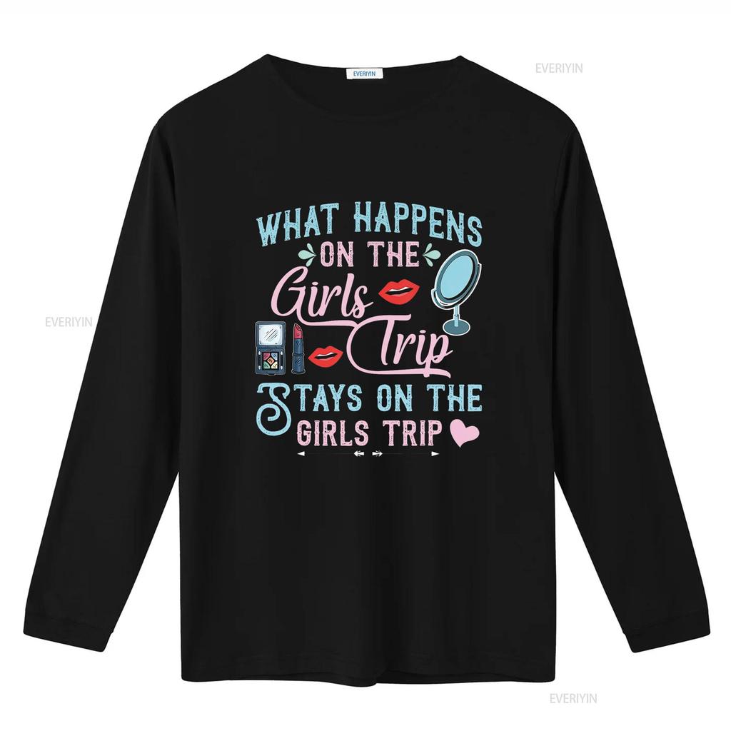 What Happens On The Girls Trip Stays Funny Vacation T Shirt Vintage Washed Unisex Slightly Comfortable Versatile Casual