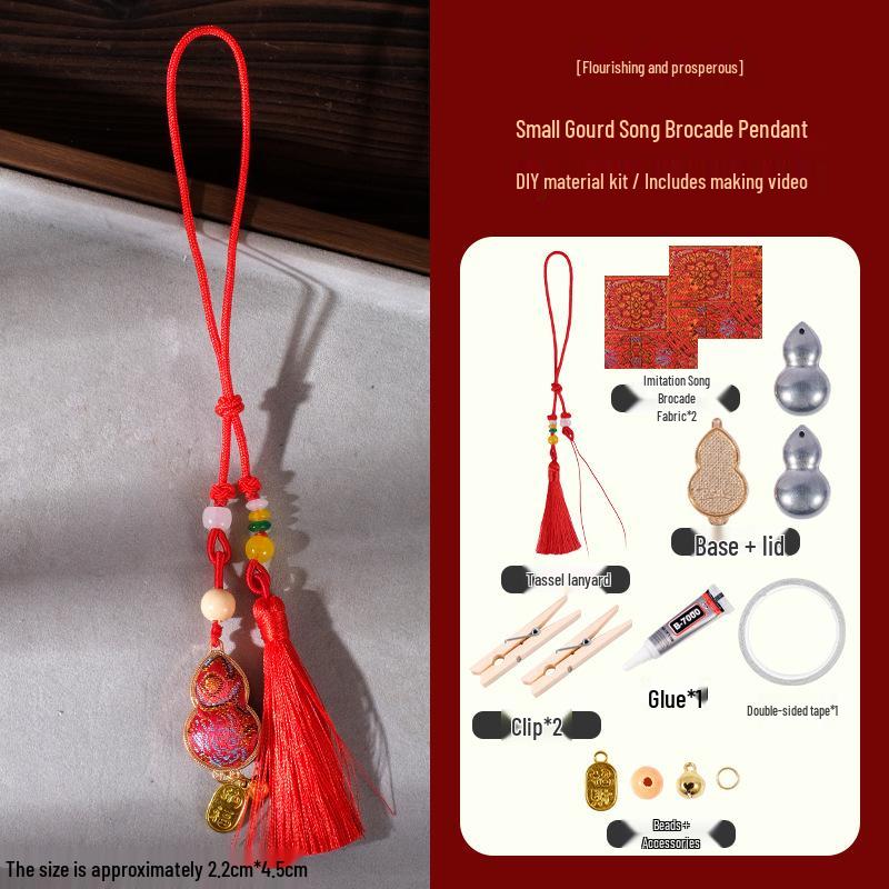 Handmade Song Brocade DIY Pendant Kit: Chinese-Style Keychain, Team Building, Children's Gift