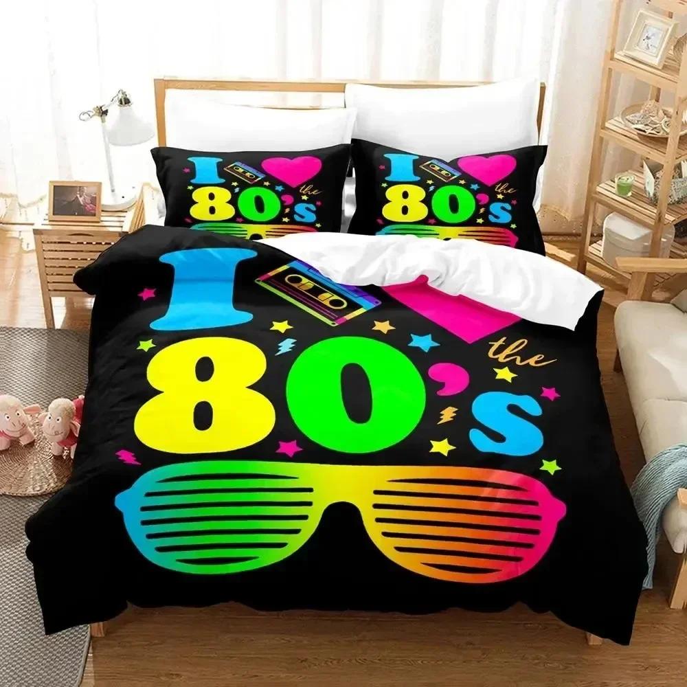 

Tv Series I Love The 80S Logo Bedding Set Duvet Cover Soft Quilt Cover Pillowcase Comforter King Queen Size For Boys Adult Size EU Single(135*200cm)3pcs