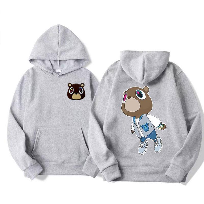 Limited Kanye West Graduation Dropout Bear Hoodie Men's Women Fashion Vintage Clothes Hooded Hip Hop Casual Oversized Sweatshirt