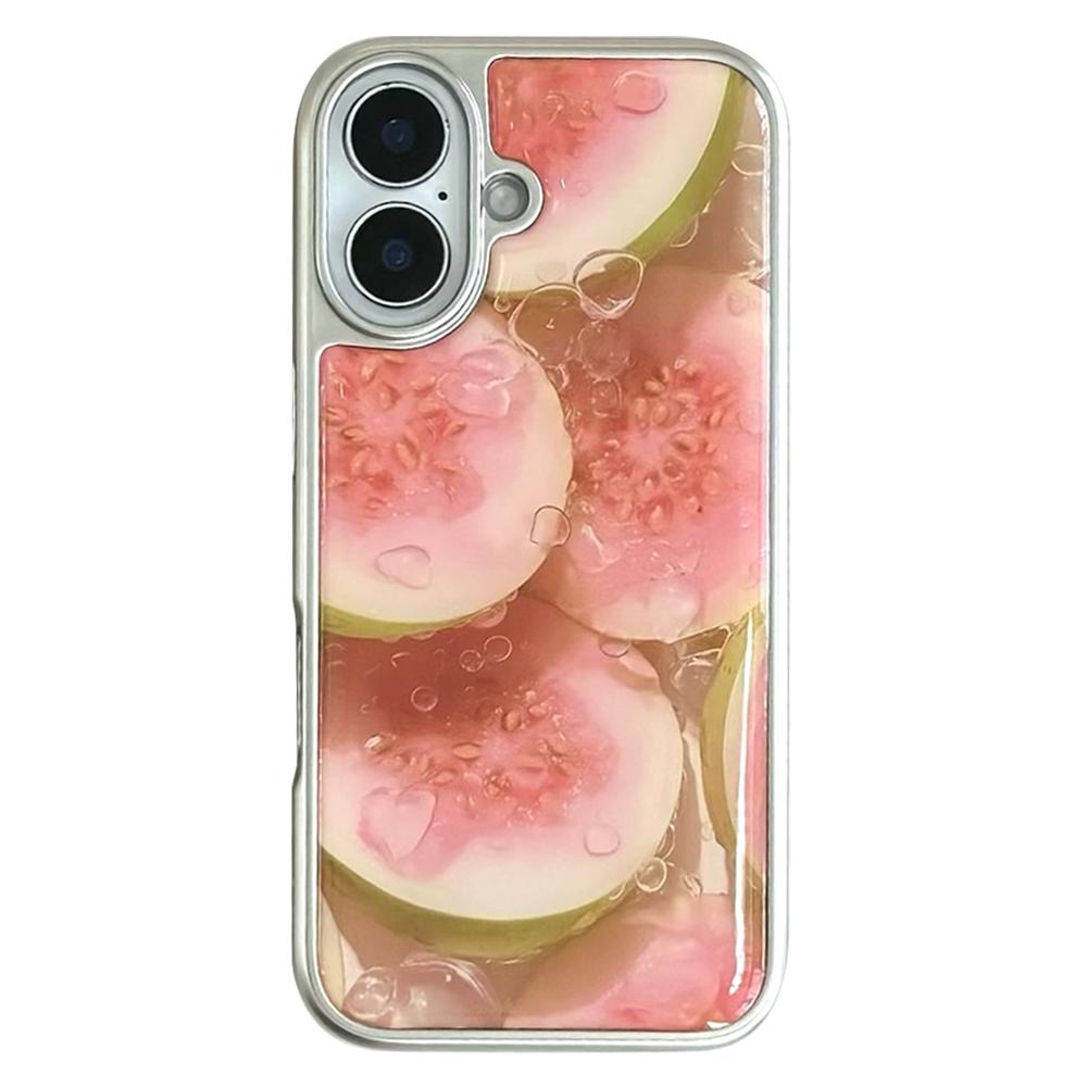 

For iPhone 16 Case Epoxy Fruit Pattern Hard PC Shockproof Phone Cover Guave
