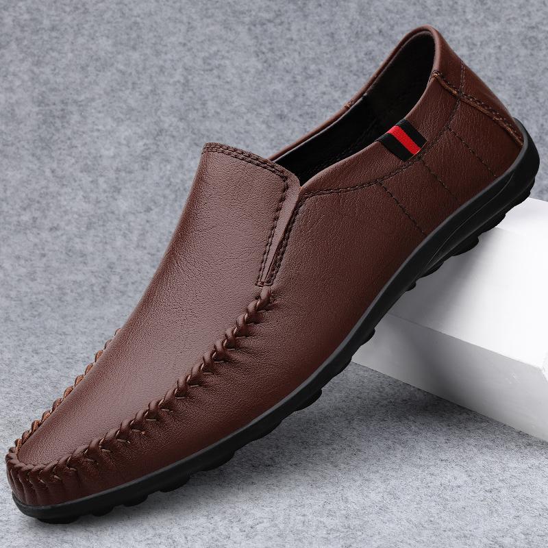Fashion Casual Leather Mens Footwear Slip on Office Man Formal Shoes Wedding Party Men Dress Shoes Breath Driving Lazy Loafers Moccasins