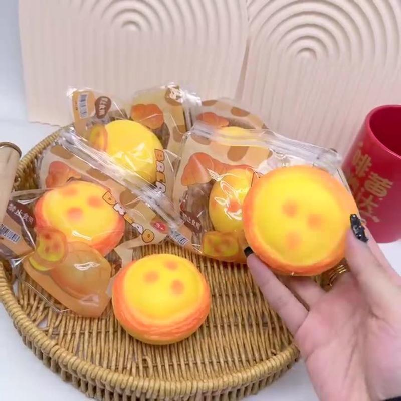 Cartoon Egg Tart Squeeze Decompression Toy Creative Kawaii Simulated Food Toys Cute Slow Rebound Stress Toys Children Gifts