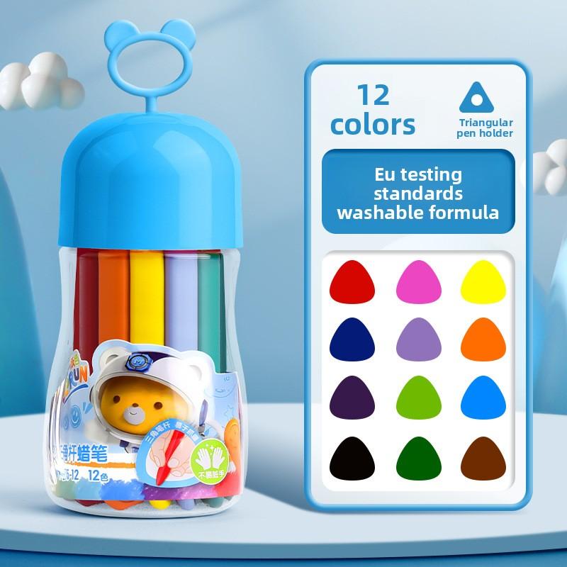 48 Colors Triangular Oil Pastels Smudge-Free Ergonomic Easy-Grip Break-Resistant Kid-Safe for Art Learning Creative Development