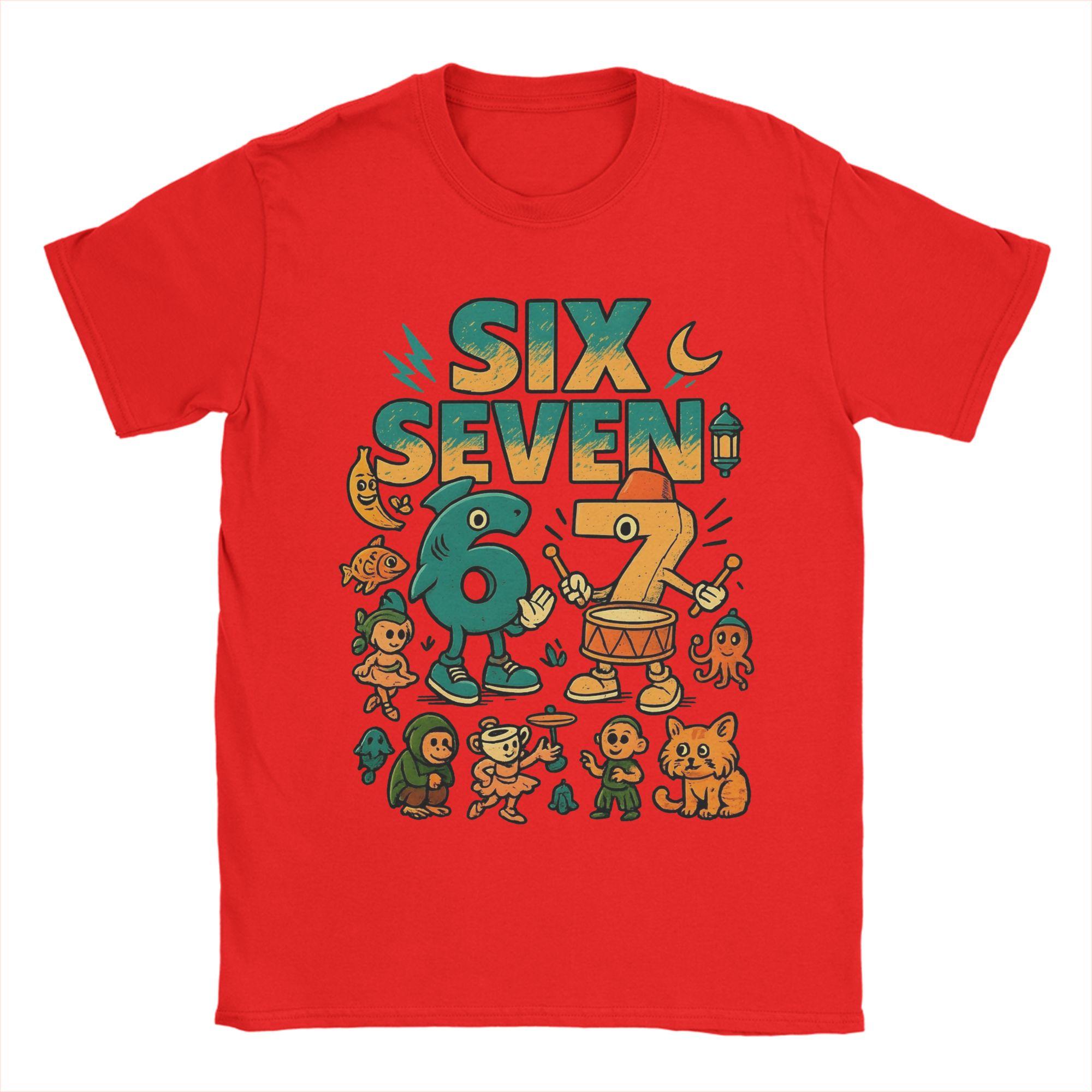 Unisex  67 Six Seven Italian Brainrot Kids Gaming Meme T Shirts  100 Cotton Tops Crazy Short Sleeve O Neck Tees Summer TShirts S