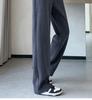 2024 Plus Size Fleece-Lined High Waist Wide Leg Pants for Women - Slimming Casual Autumn Winter Wear