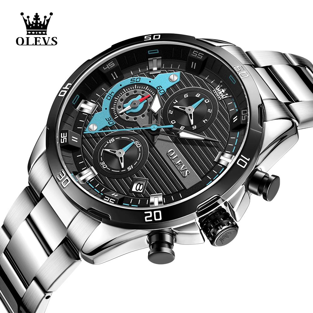 OLEVS Exclusive Quartz Watches for Man Stainless Steel Chronograph Waterproof Men's Watches Luxury Fashion Man Dress Watch 2993