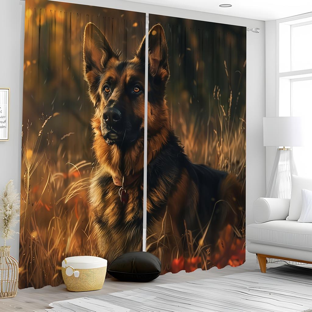 2pcs Leopard Lion Deer Pattern Curtains Decorative Window Drapes Window Treatments For Bedroom Living Room Home Decor Window