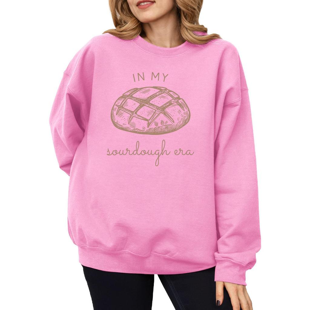 Autumn Winter American Style Printed Loose Round Neck Long Sleeve Hoodie
