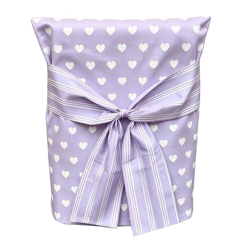 Front Tie Chair Back Slipcover Washable Polyester Chair Cover with Decorative Detail, Pull-Over Placement and Folding for Storage