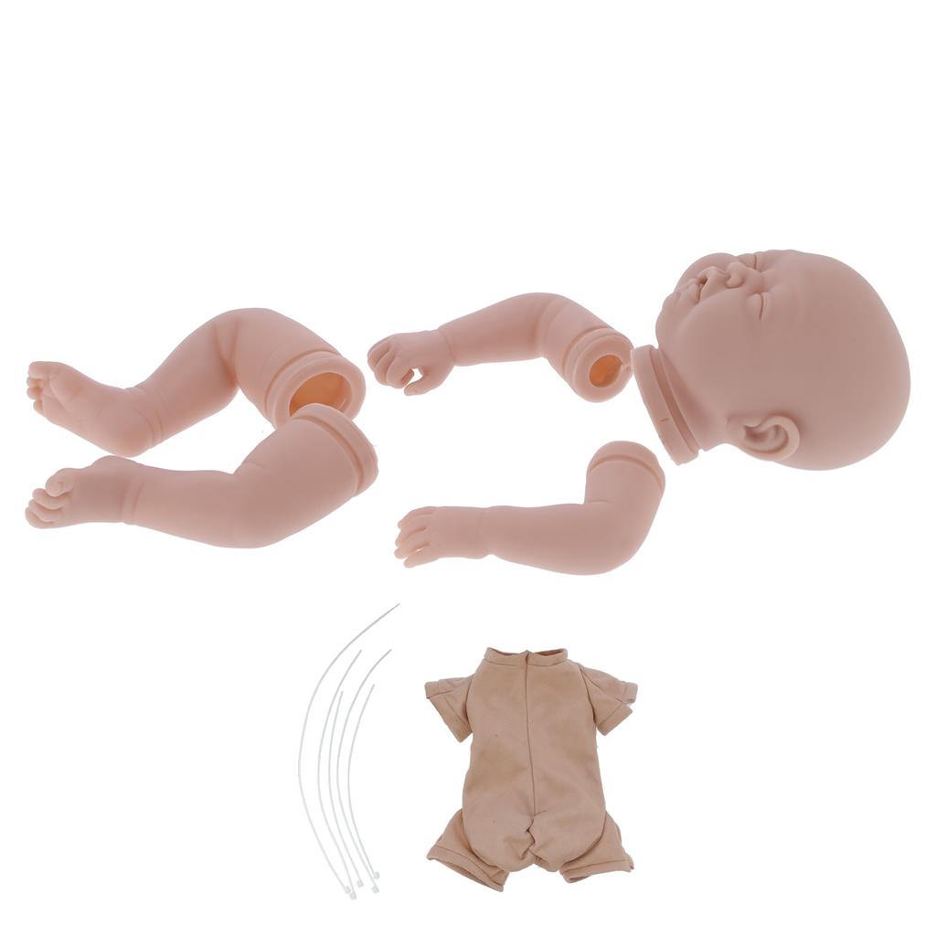 22Inches DIY Doll Kit Unpainted Blank Doll Infant Baby Soft Limbs Doll Parts Accessory Set