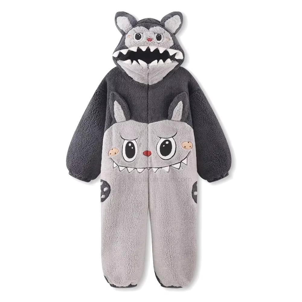 

Зимняя теплая одежда для сна Женская Мужская Пижамы Парные пижамы Мультяшные худи-ночнушки XL