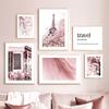 Rosa Sakura Paris Turm Pfingstrose Reise Zitate Wand Kunst Leinwand Malerei Nordic Poster Und Drucke Wand Bilder Wohnzimmer Dekor