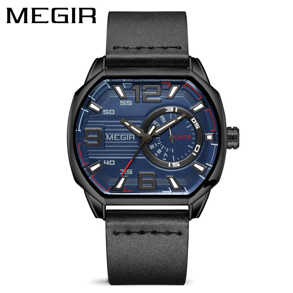 Men'S Watch, Innovative Square Sports Watch Waterproof Luminous Leather Men'S Watch 2201