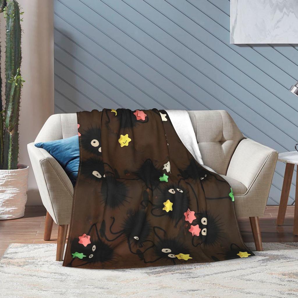 Super Soft Susuwataris Anime Movie TTotoroes Throw Blanket Premium Fleece Flannel Bed Blanket Cozy Plush Blankets All Season