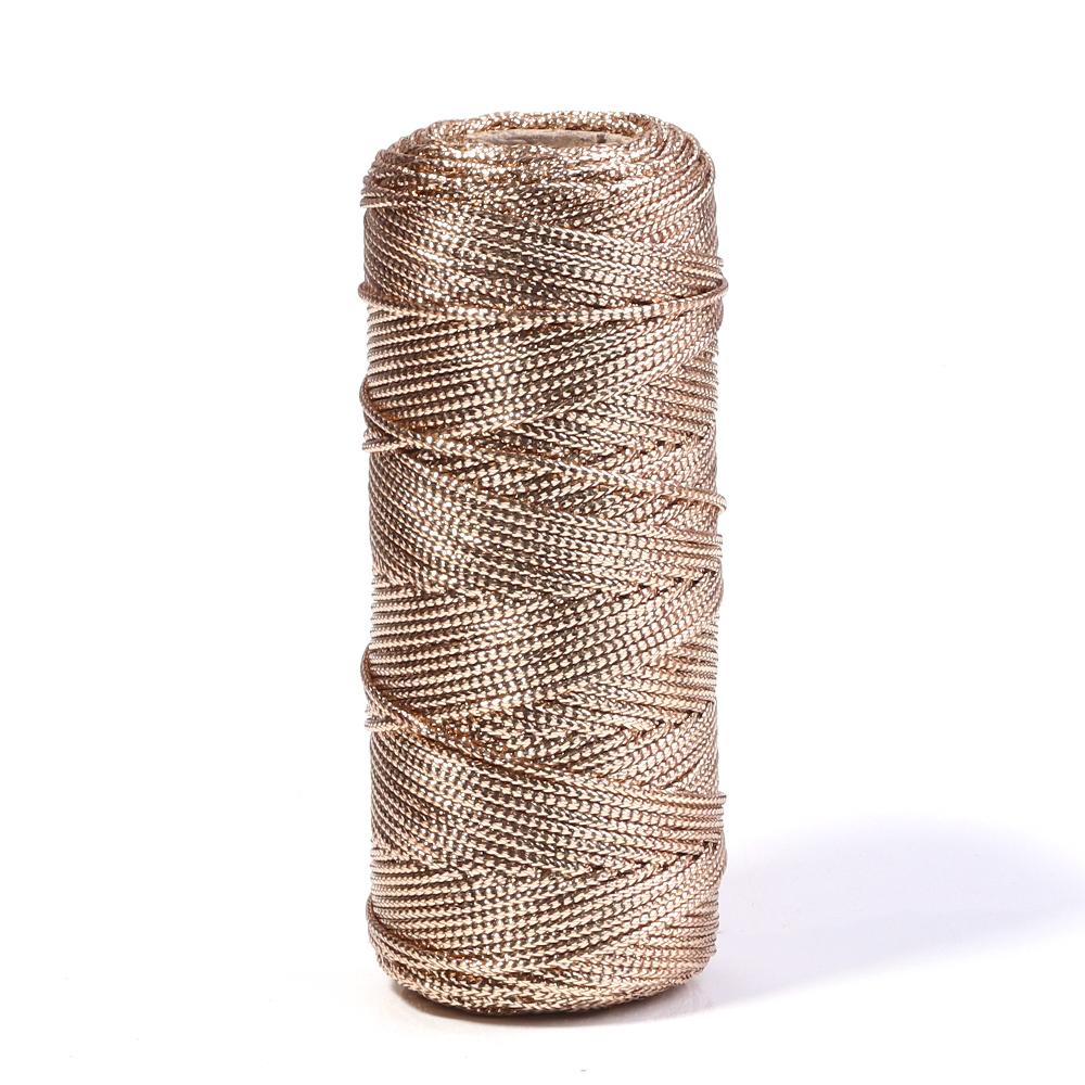 100Meters/Roll Gold Silver Color Macrame Cord Packaging Rope Ornament String Thread For DIY Wedding Party Christmas Gifts Decor