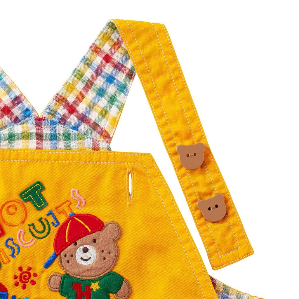 MIKIHOUSE HOT BISCUITS Boys and Size LL 6-Piece Overalls, Girls, Kids' Clothing, Yellow, (100-110cm), 72-3301-495