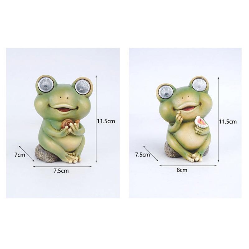 Frog Ornament Solar Light Home Decor Accessories Kawaii Resin Craft Desktop Figurines Living Room Decoration Kids Room Ornaments