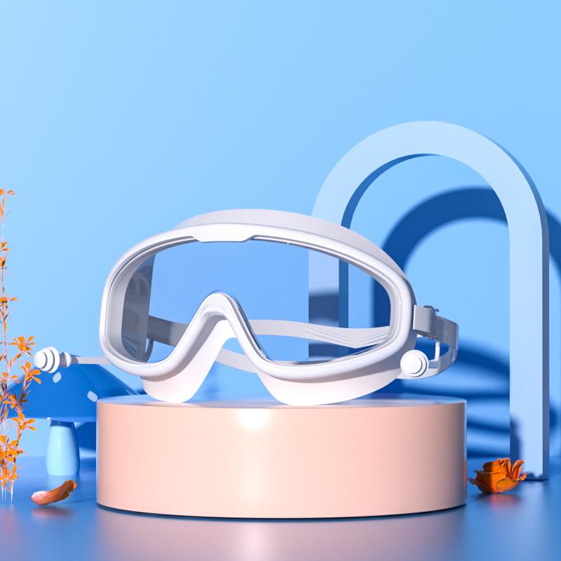 Children's Swimming Goggles Girls Boys Large Frame Waterproof Anti-fog HD Transparent Student Baby Swimming Glasses
