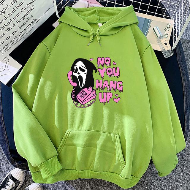 No You Hang Up Hettegenser Dame/Herre Estetisk Streetwear Bokstaver Print Hettegensere Unisex Høst Vinter Halloween Hettegensere Topper