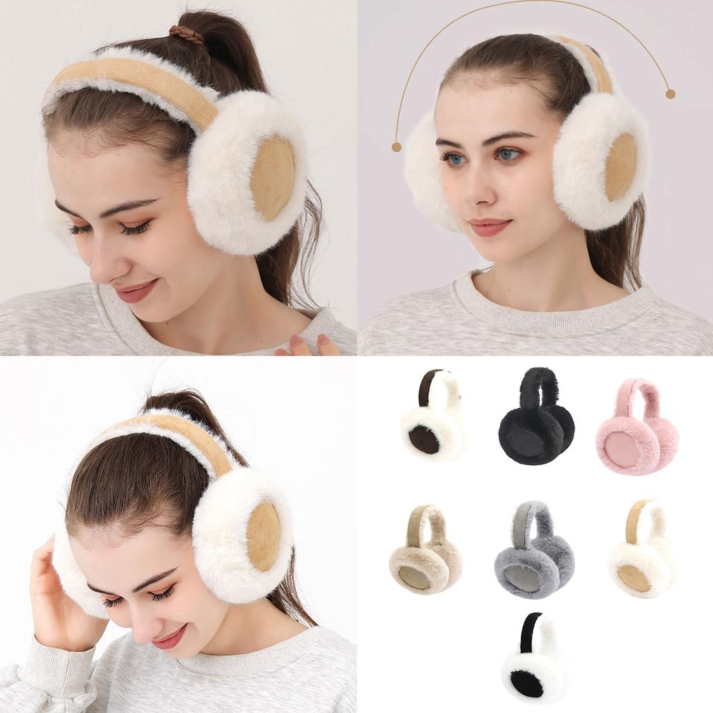 Collapsible Plush EarMuffs for Women and Kids Ear Warmer Furry Headband for Winter Christmas New Year Gifts