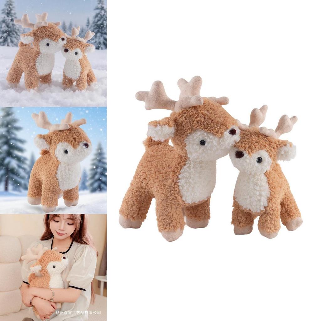 Reindeer Stuffed Animal Plush Doll With Soft Fabric For Christmas Decorations And Gifts