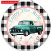 1pc 2d Flat Retro Round Wooden Sign Flower Market Flower Truck, Novel and Interesting Garage Bar Kitchen Home Family Friend Gift Wooden Sign- 20cm