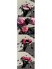 Rose Tie-Dye Color Block Two-Piece Swimsuit with Drawstring Lace-Up Bikini, European and American Style, Strapless Design 