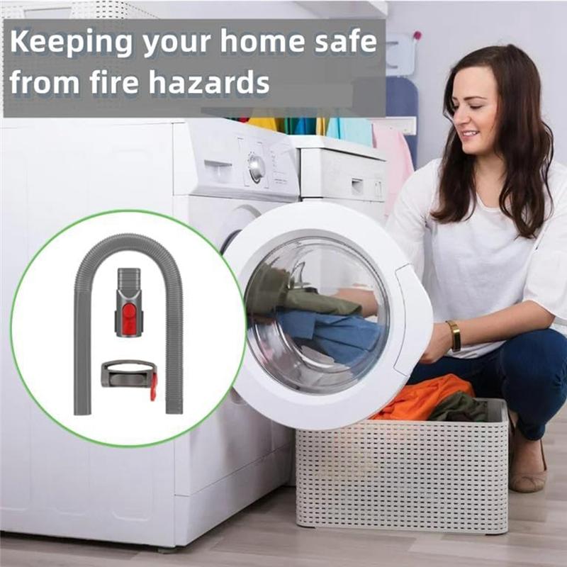 

A65T-Dryer Vent Cleaning Kit For Dyson V15 V11 V10 V8 V7 Vacuum Cleaner Dryer Lint Remover Flexible Hose And Crevice Tool сірий колір