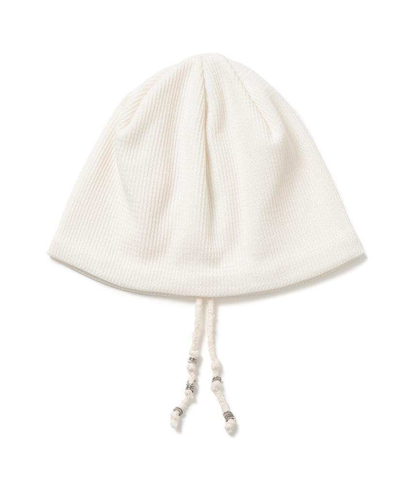 MILLO WOMEN Waffle String Beanie [Ivory]