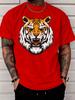 Unisex Summer Crew Neck Short Sleeve T Shirt Ferocious Tiger Head Graphic Print Casual Loose Streetwear Daily Fashion Tops For Unisex