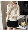 2026 Lace Trim Long Sleeve Korean Style Knit Sweater for Women: Autumn Winter Slightly Sexy Inner or Outer Wear