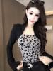Tshirt Girls Oversize Leopard Print Vneck With Embroidery For Fall Fashion