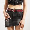High-End Crocodile Pattern Red Thin Belt For Women 2025  Niche  Belt For Skirts And Jeans