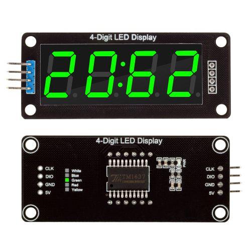 TM1637 0.56" 4 Bit LED Digital Tube Display 7 Segments Yellow/White/Red/Green/Blue Clock Digital Tube Display Module for Arduino
