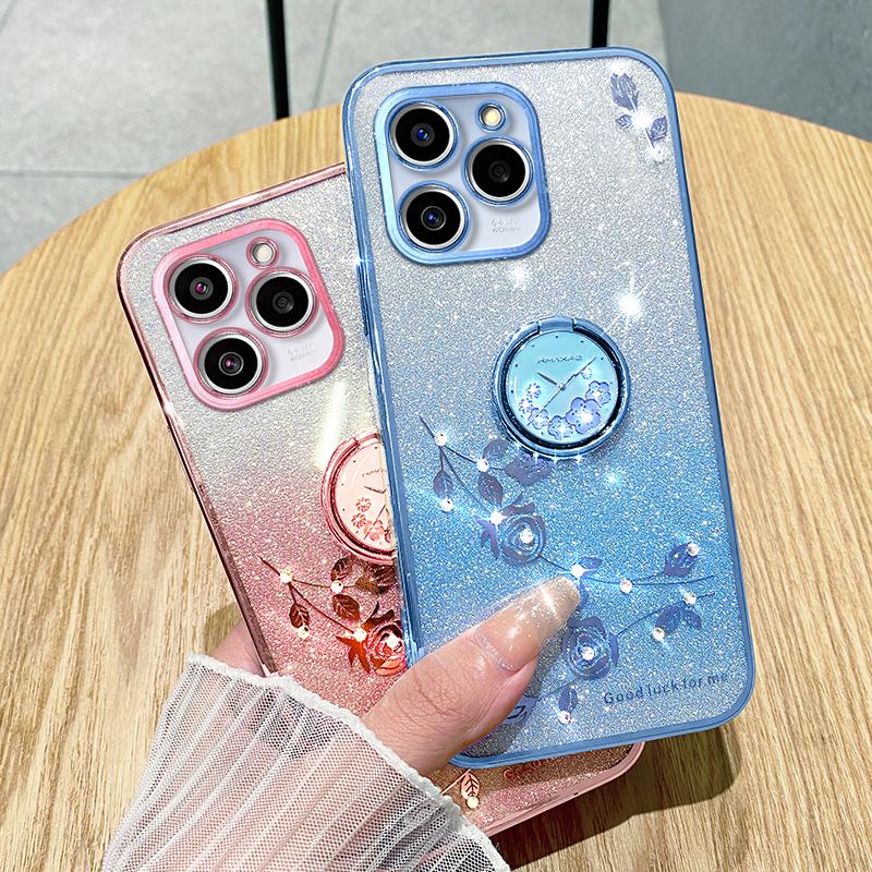 KADEM For Realme C61 4G/C63 4G Case Rhinestone Glitter TPU Kickstand Phone Cover