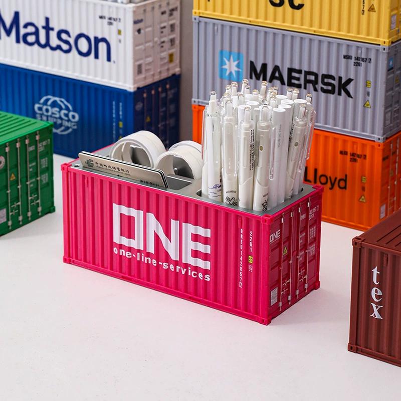1:30 Scale Shipping Container Business Card Organizer Desk Stationery Storage Box Office Decor Pen Holder Creative Gift Ornament