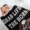 Grab Life By The Horns - Steer Wrestler Throw Blanket Soft Plaid Decorative Beds Luxury Throw Tourist Blankets