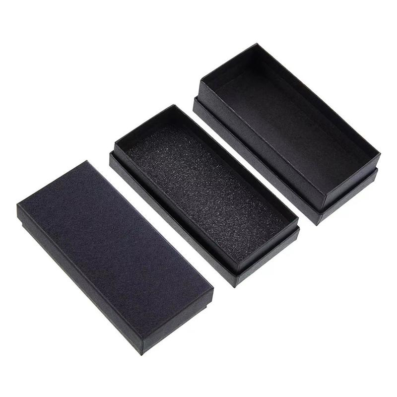 Black Rectangular Jewelry Packaging Box Bracelet Necklace Cardboard Gift Box Organizer Cases Watches Jewelry Storage Box